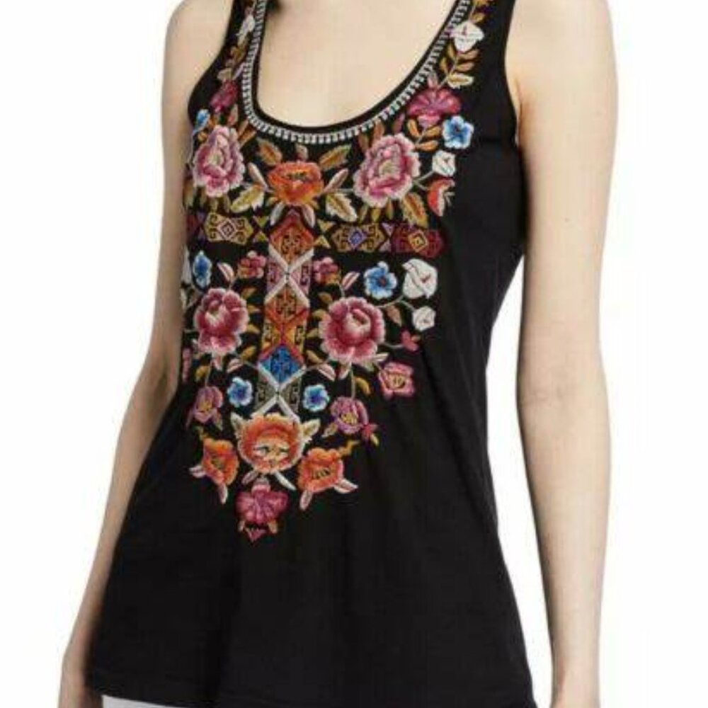 Johnny Was Anaya Embroidered Front Tee - Picture 7 of 7